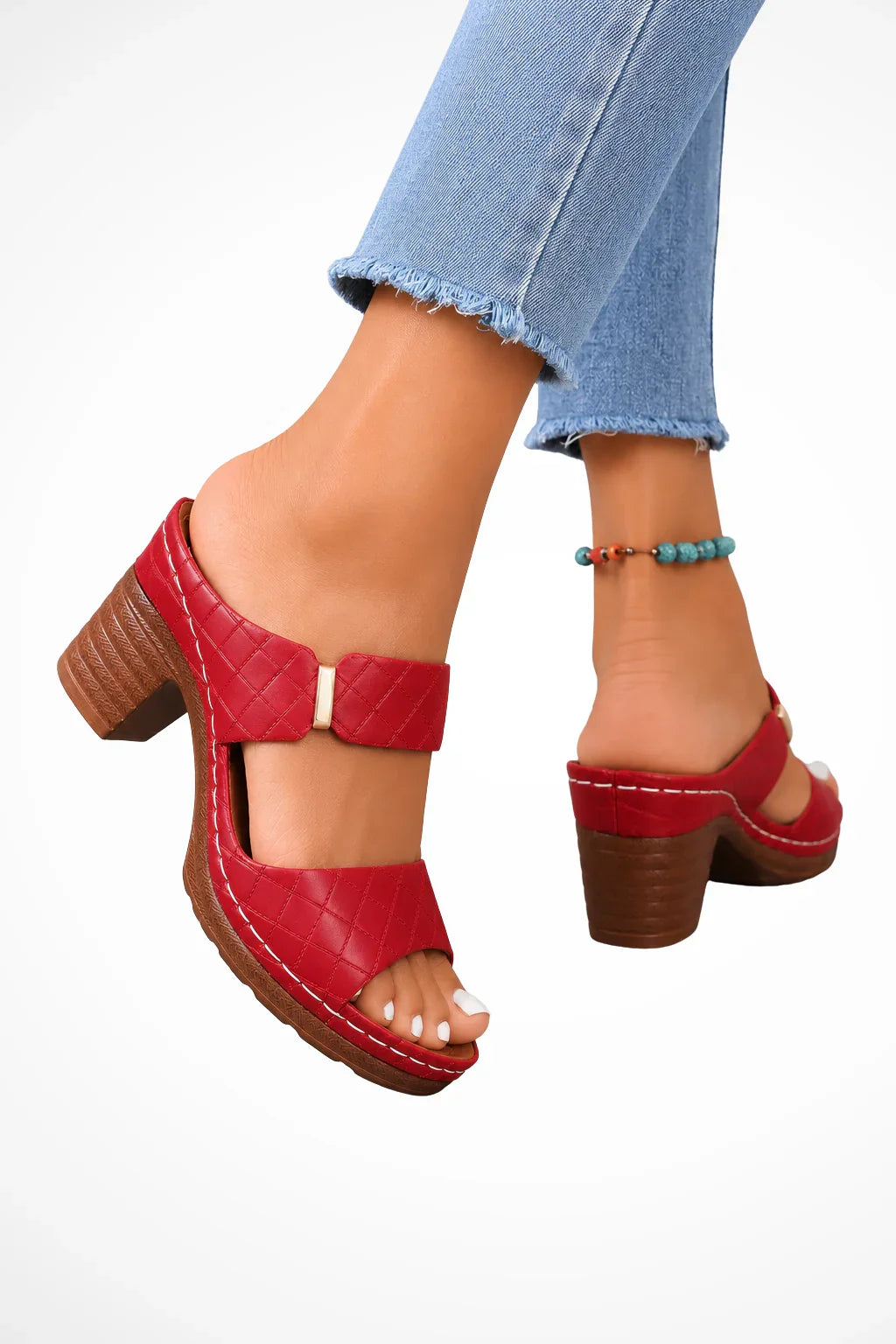 Danielle | Women's Orthopedic Block Heel Platform Sandals with Ankle Strap