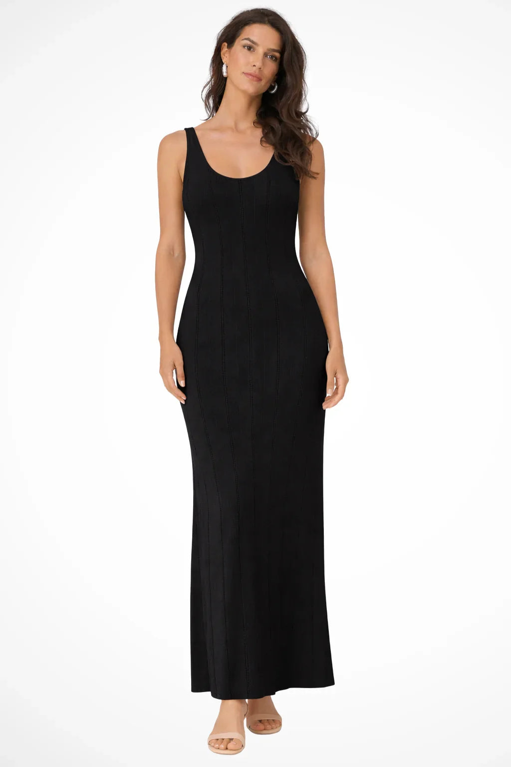 Daphne | V-Neck Knit Evening Maxi Dress