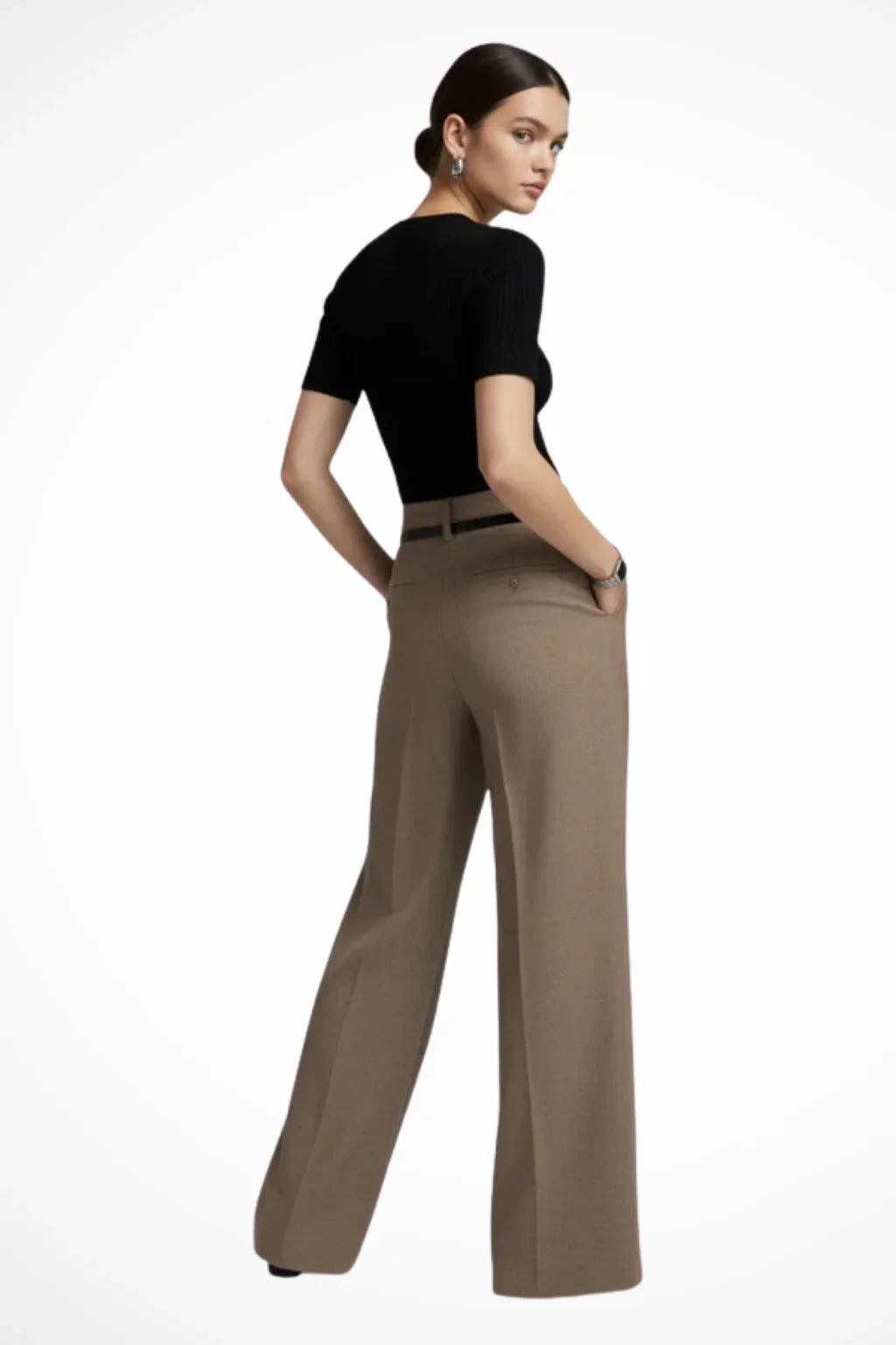 Daphne | Women's Wide Leg Pleated Trouser with Side Pockets