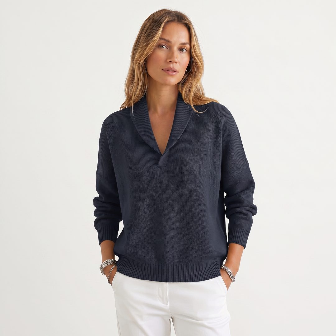 Dara | Casual Knit Relaxed Fit Pullover Sweater with V-Neck for Women
