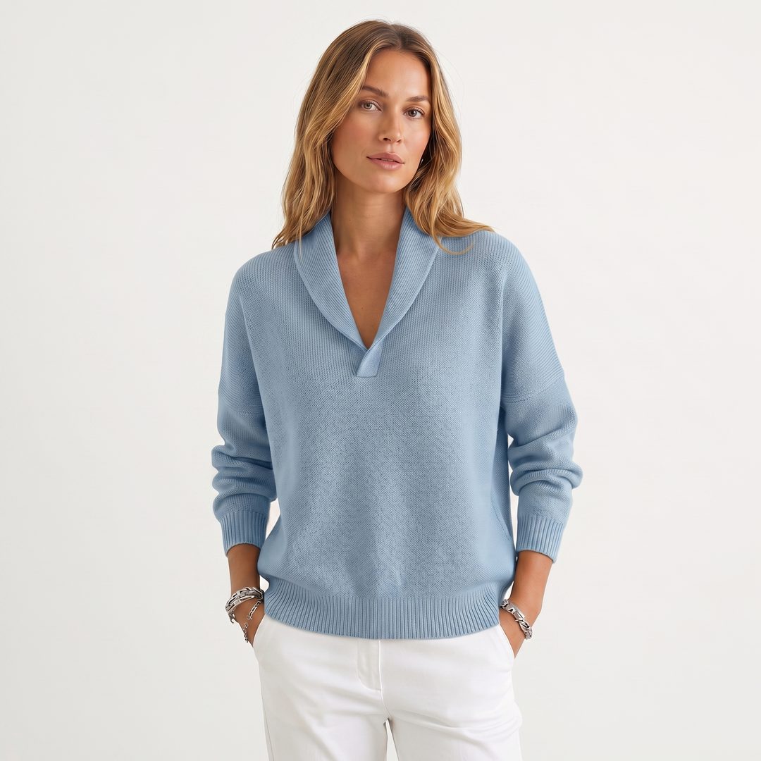 Dara | Casual Knit Relaxed Fit Pullover Sweater with V-Neck for Women