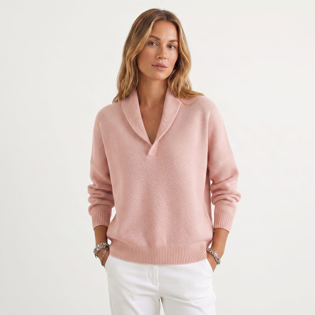 Dara | Casual Knit Relaxed Fit Pullover Sweater with V-Neck for Women