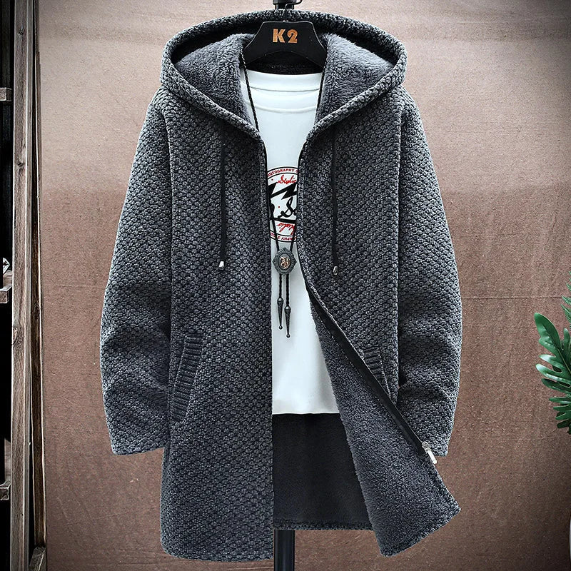 Seth | Mens Wool Cashmere Blend Hooded Jacket | Fleece-Lined, Deep Pockets | White, Green, Black and More XS-XXL