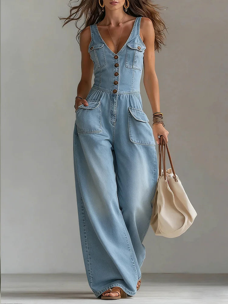 Sofia | Relaxed Fit Denim Jumpsuit