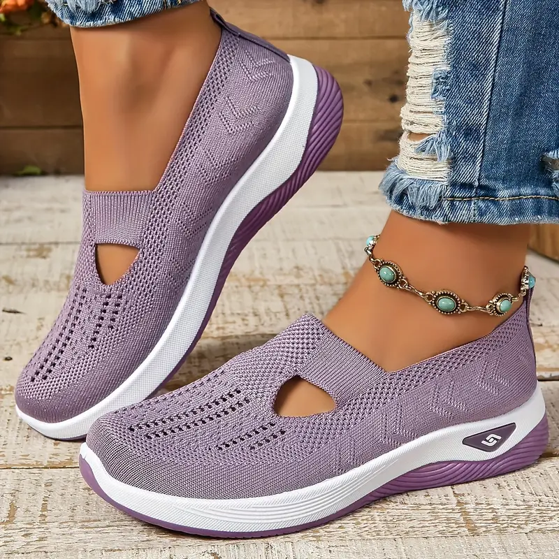 Women's Mesh Slip-On Sneakers Breathable Lightweight