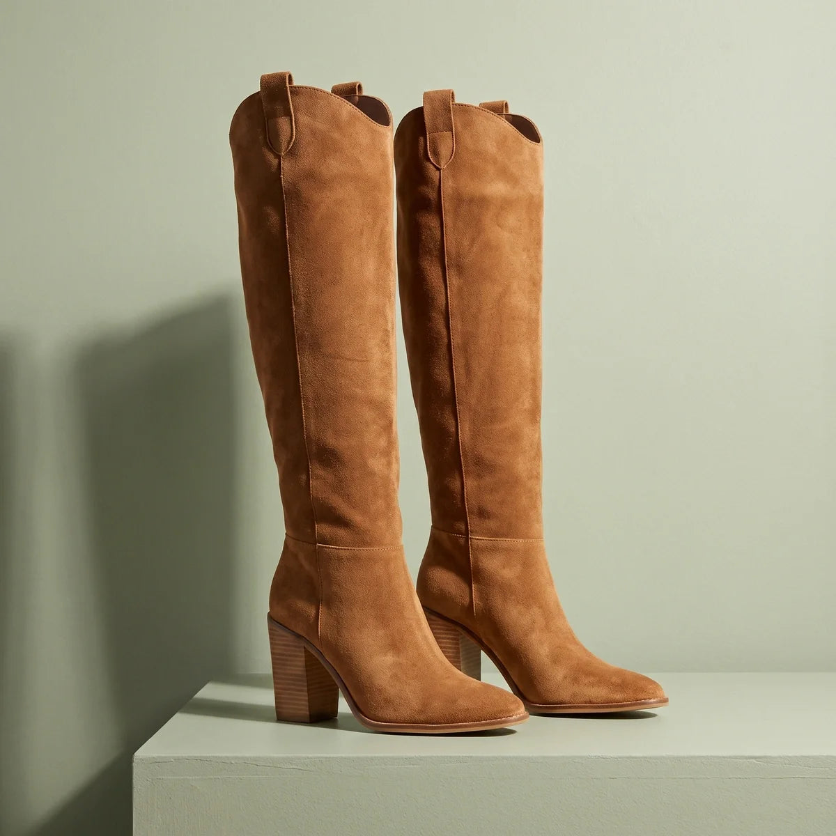 Delia Slouchy Suede Knee High Boots