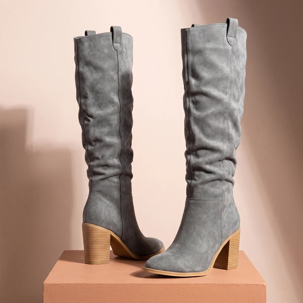 Delia Slouchy Suede Knee High Boots