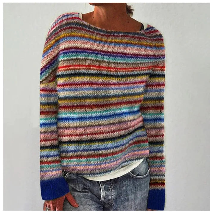 Della | Women's Fair Isle Crew Neck Fall Sweater