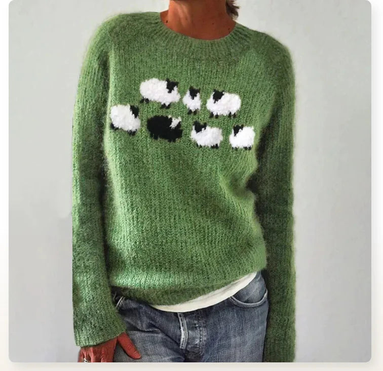 Della | Women's Fair Isle Crew Neck Fall Sweater