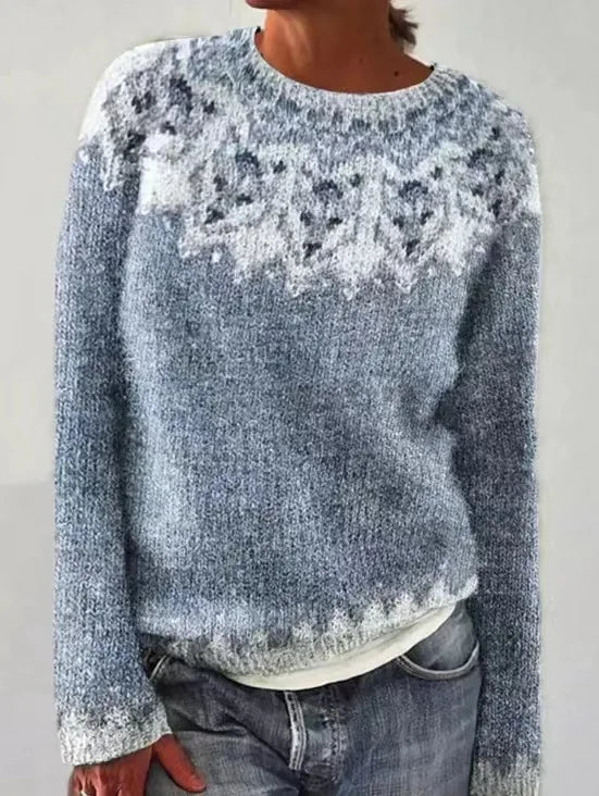 Della | Women's Fair Isle Crew Neck Fall Sweater