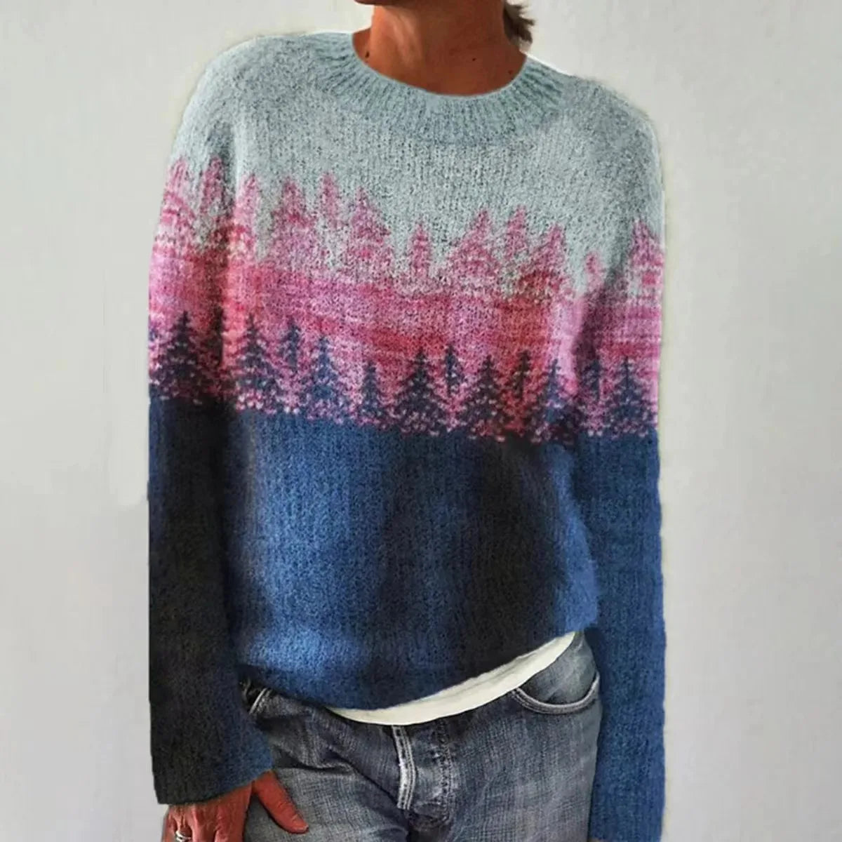 Della | Women's Fair Isle Crew Neck Fall Sweater