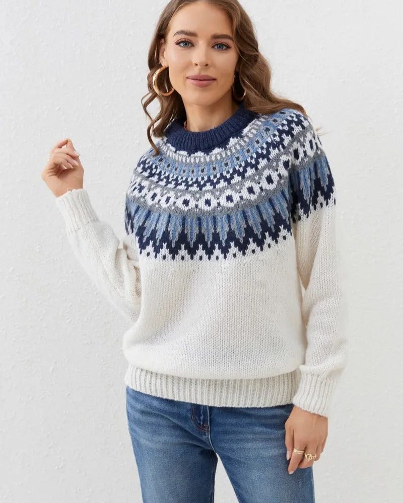 Diane | Fair Isle Sweater with Crew Neck for Women