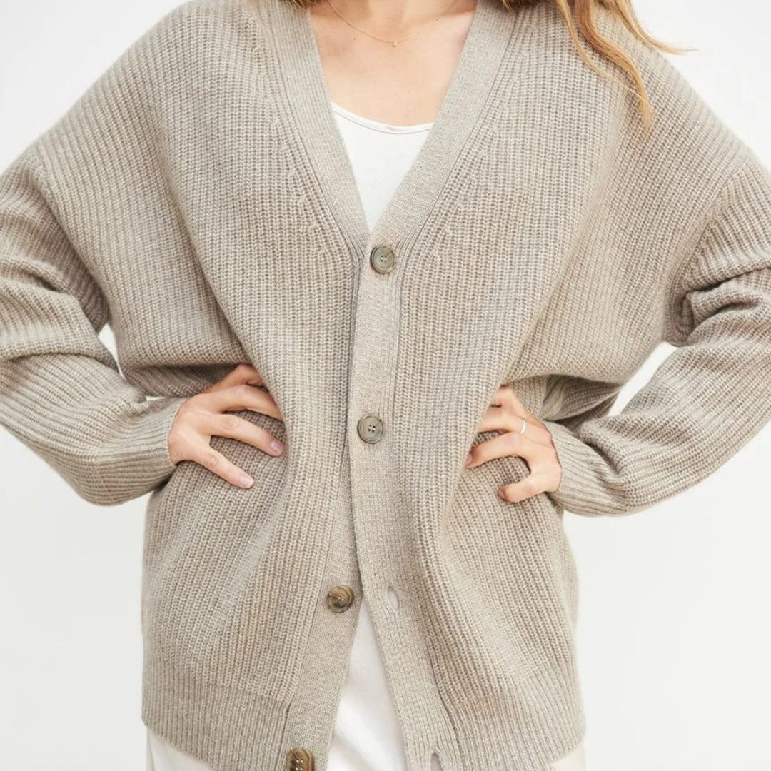 Dilys | Oversized Long Cardigan with Button-Front for Women