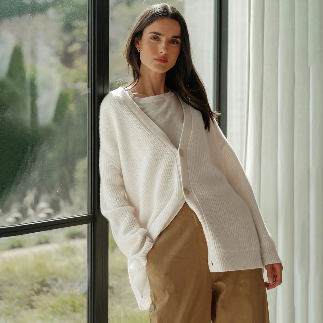 Dilys | Oversized Long Cardigan with Button-Front for Women