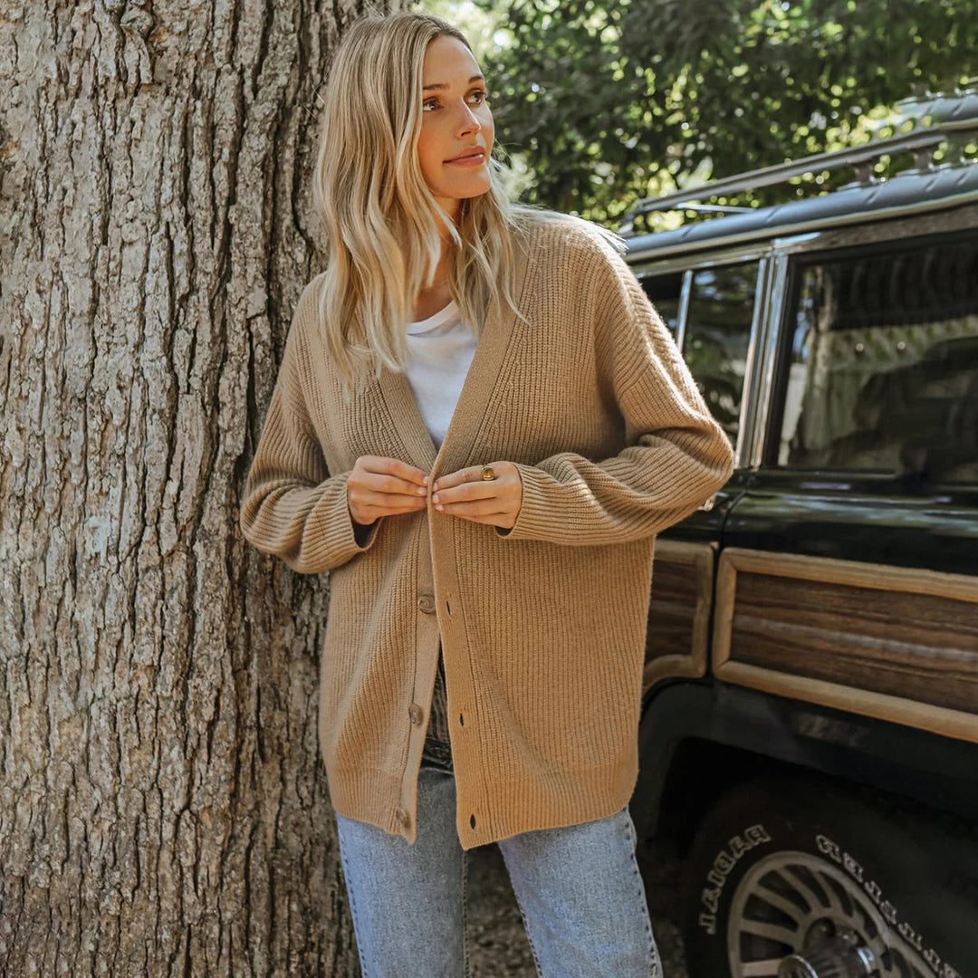 Dilys | Oversized Long Cardigan with Button-Front for Women