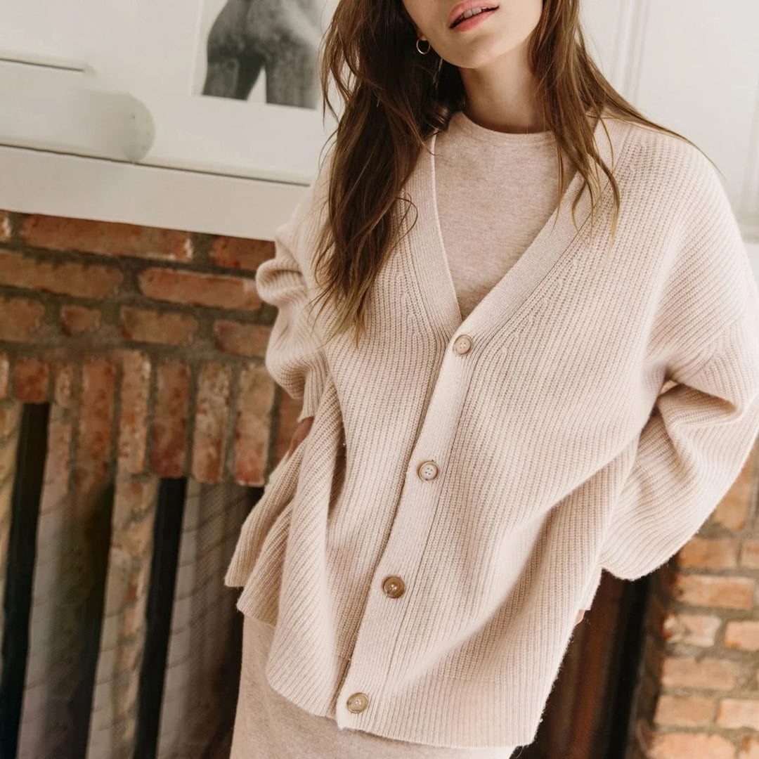 Dilys | Oversized Long Cardigan with Button-Front for Women