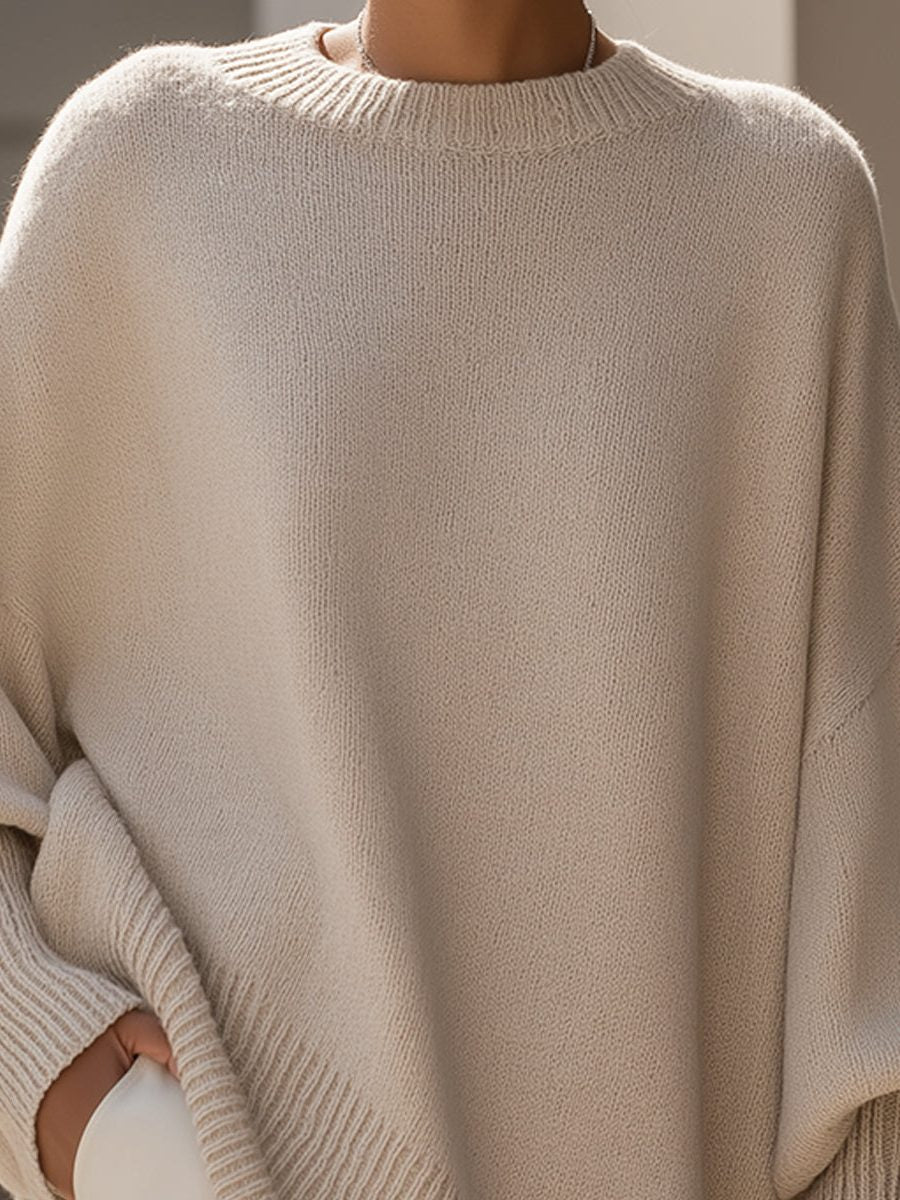 Dina | Ribbed Knit Oversized Poncho for Women