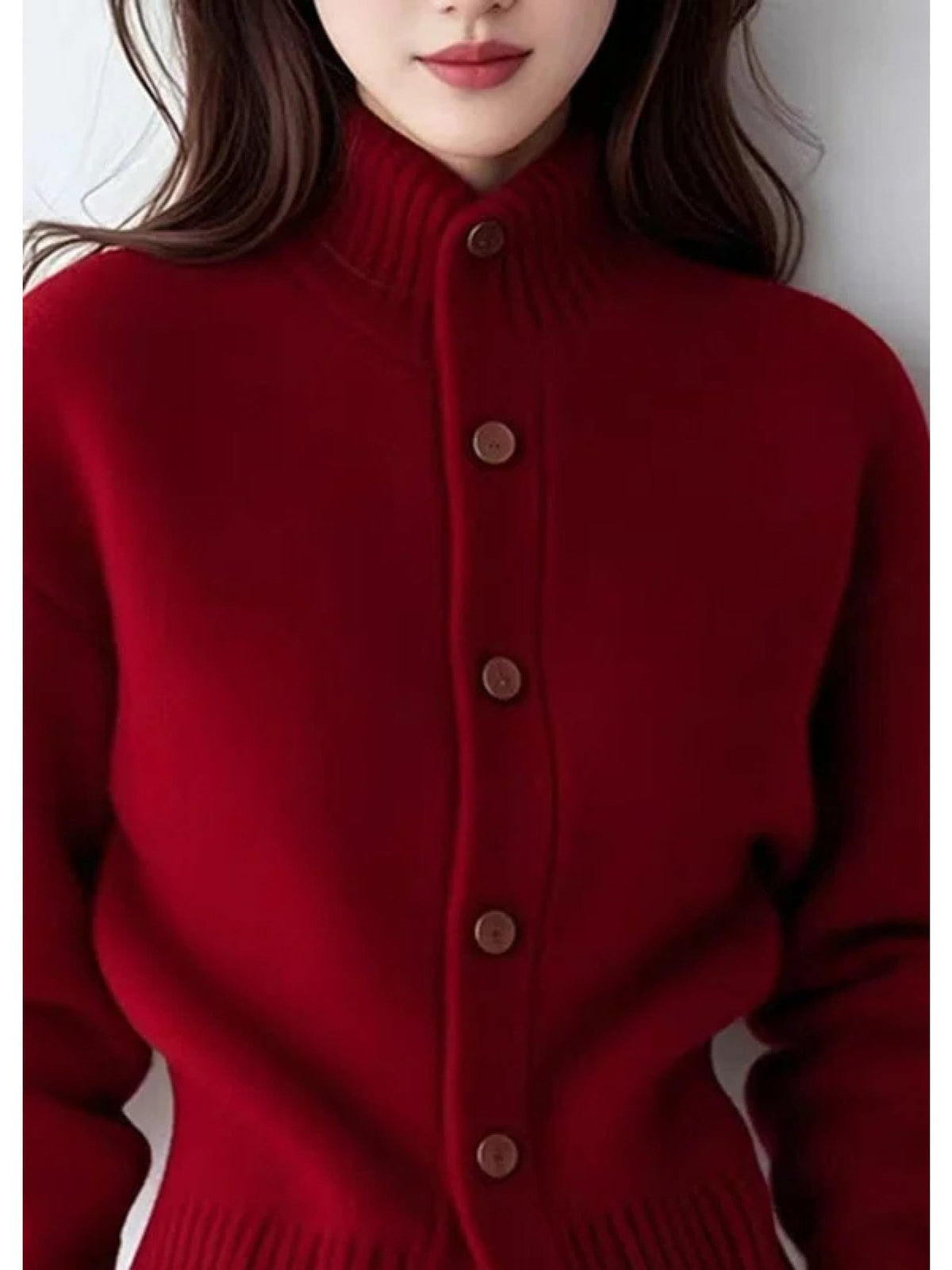 Dior | Ribbed Knit Button Cardigan with Roll Neck for Women