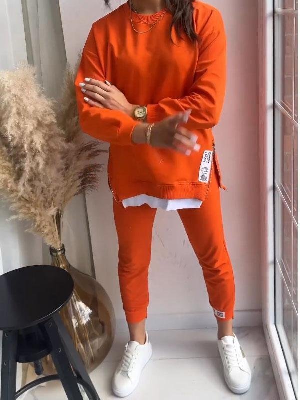 Women's Long Sleeve Sweatshirt Jogger Set, Crew Neck