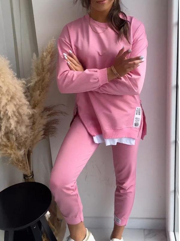 Women's Long Sleeve Sweatshirt Jogger Set, Crew Neck