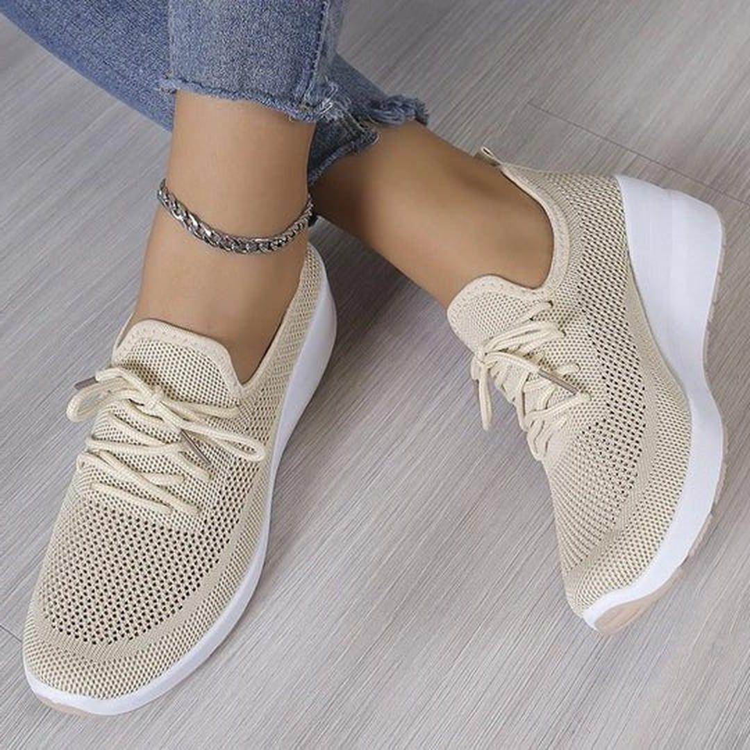 Dorothy | Mesh Lace-Up Wedge Sneakers for Women