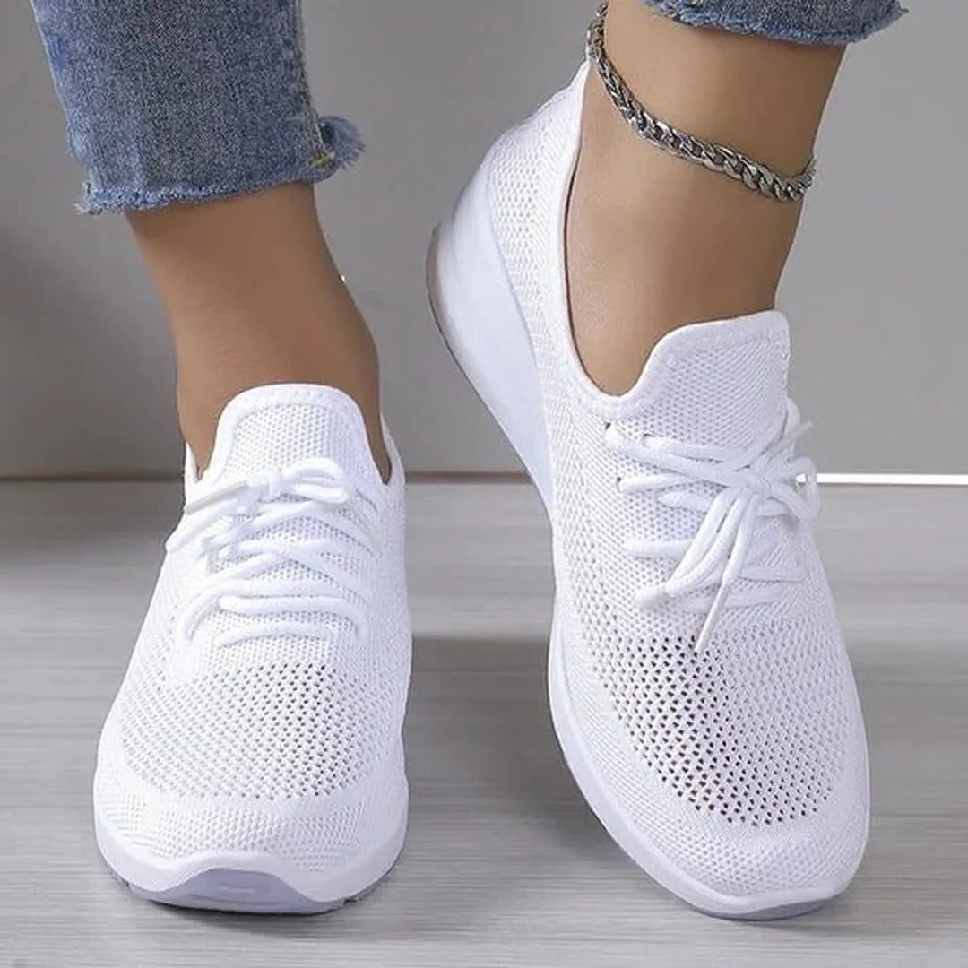 Dorothy | Mesh Lace-Up Wedge Sneakers for Women