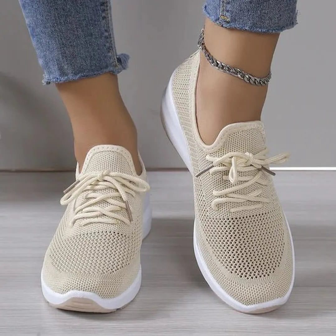 Dorothy | Mesh Lace-Up Wedge Sneakers for Women