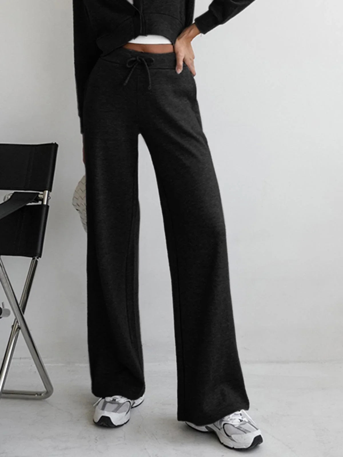 Dorothy | Women's Baggy Wide Leg Knit Lounge Pants with Drawstring Waist