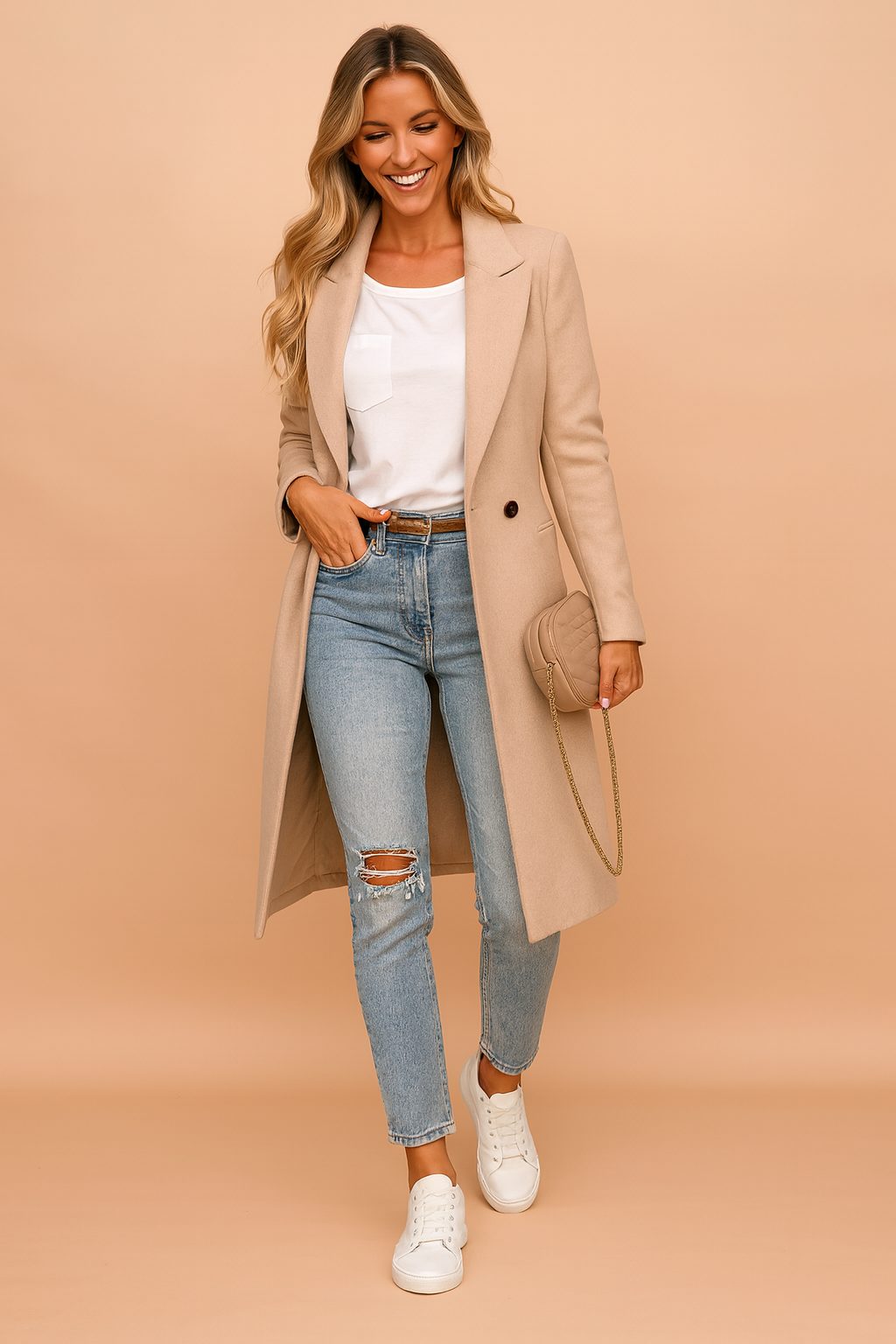 Lisbeth | Double-Breasted Long Coat for Women