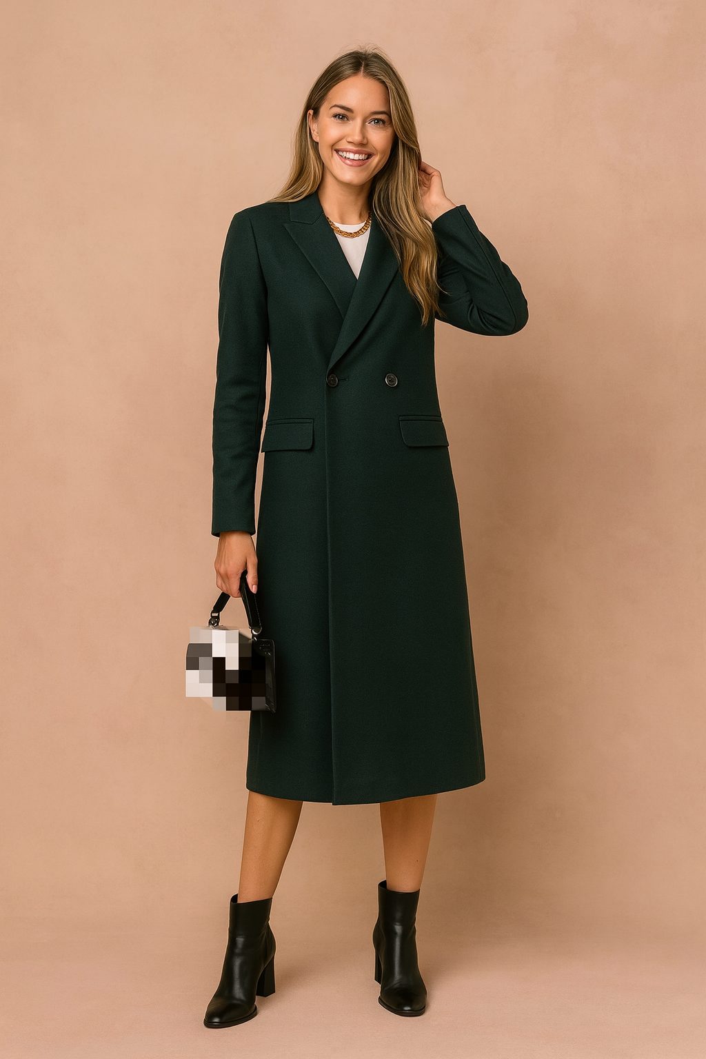 Lisbeth | Double-Breasted Long Coat for Women