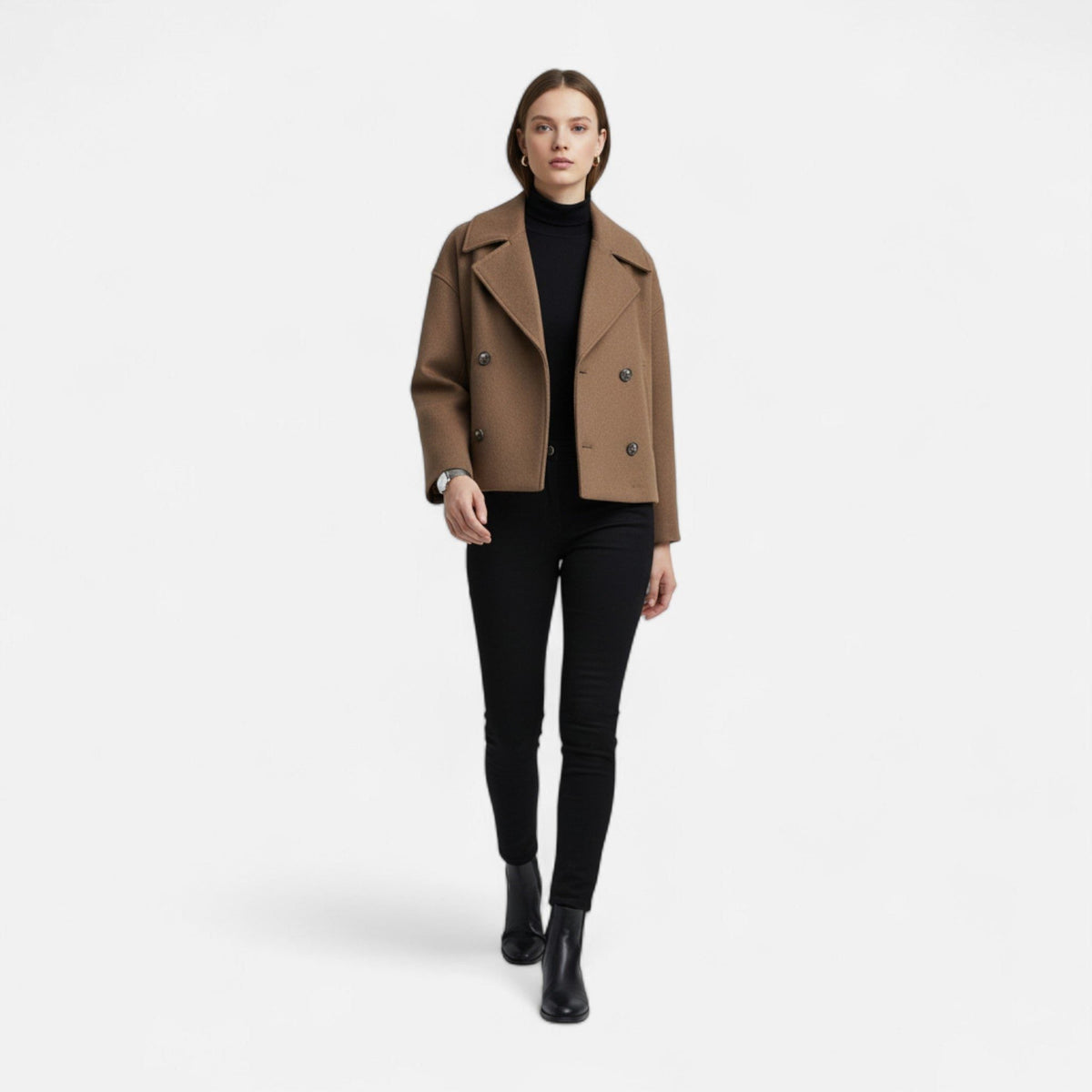 Manon | Wool Double-Breasted Peacoat for Women