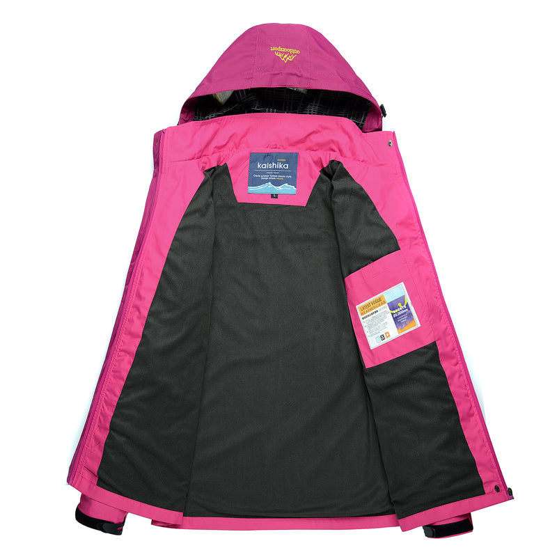Women's Waterproof Rain Jacket | For Winter | Size M-3XL | Light Red, Green, Violet, Red