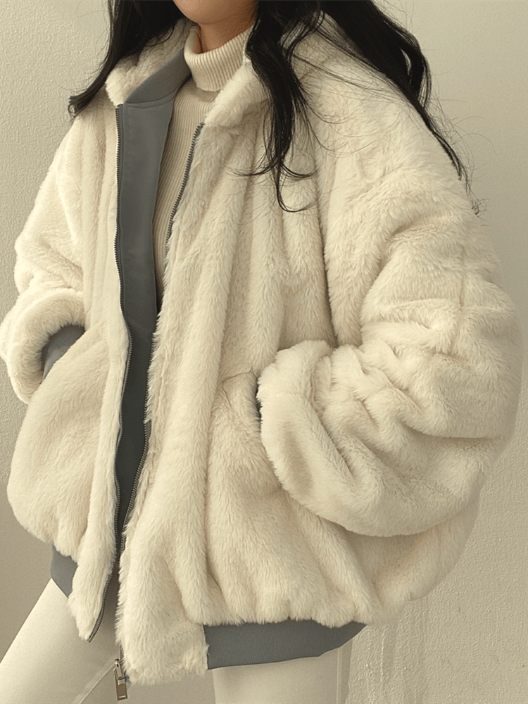 Women's Reversible Hooded Bomber Jacket, Zip Front