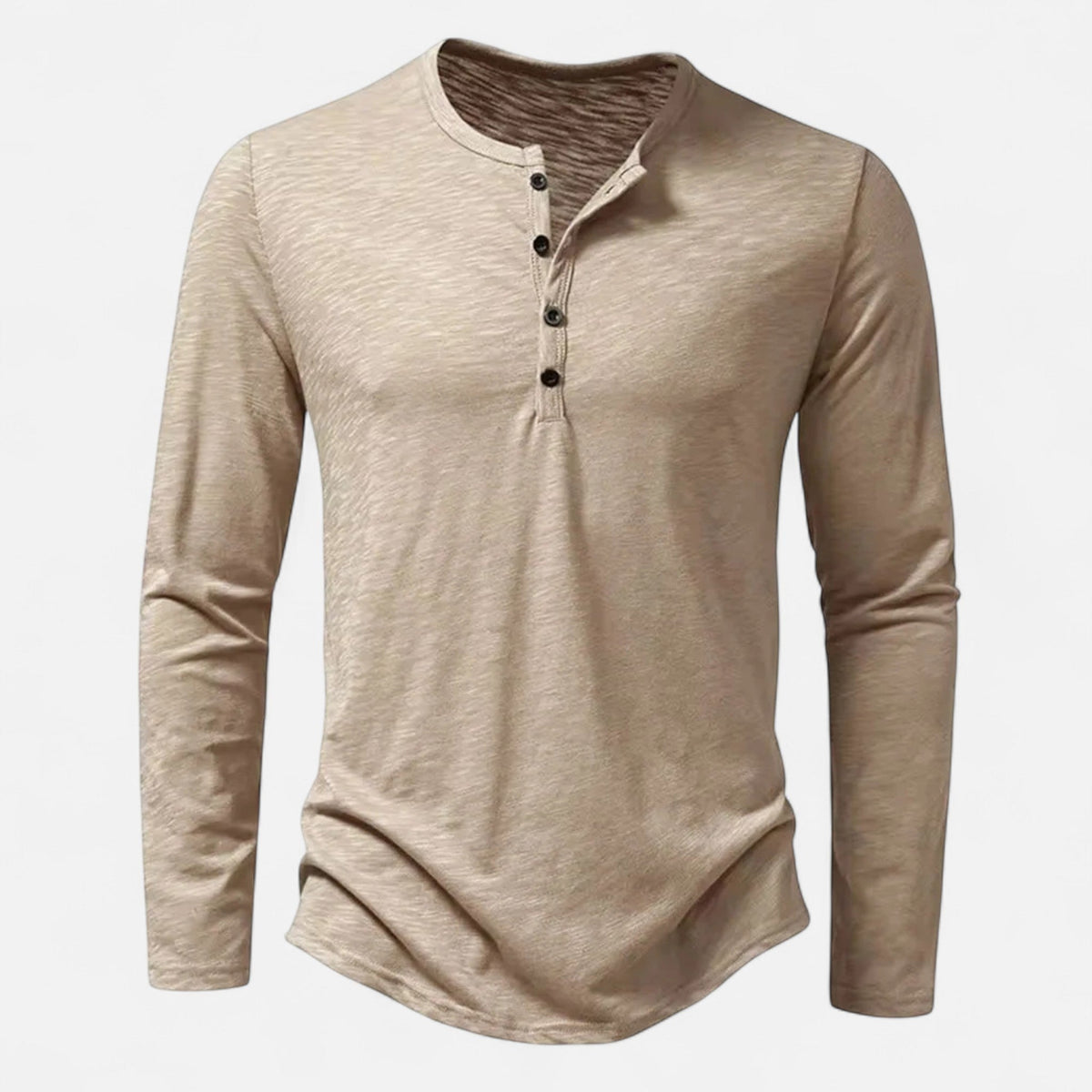 Men's Long Sleeve Henley Shirt, Slim Fit, Button Placket