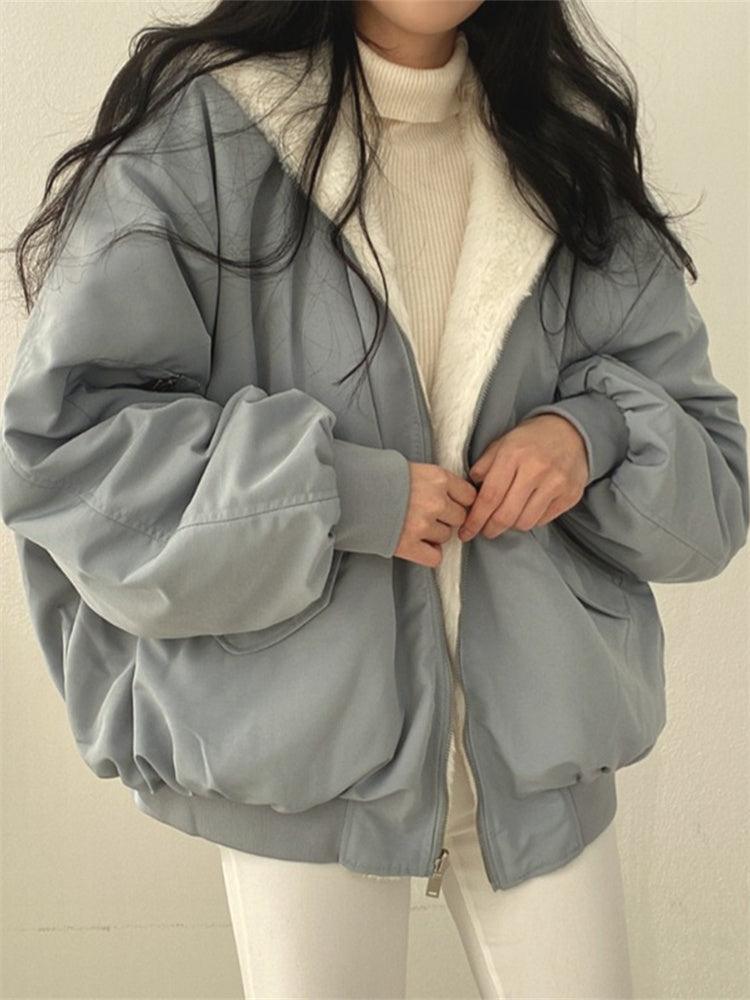 Women's Reversible Hooded Bomber Jacket, Zip Front