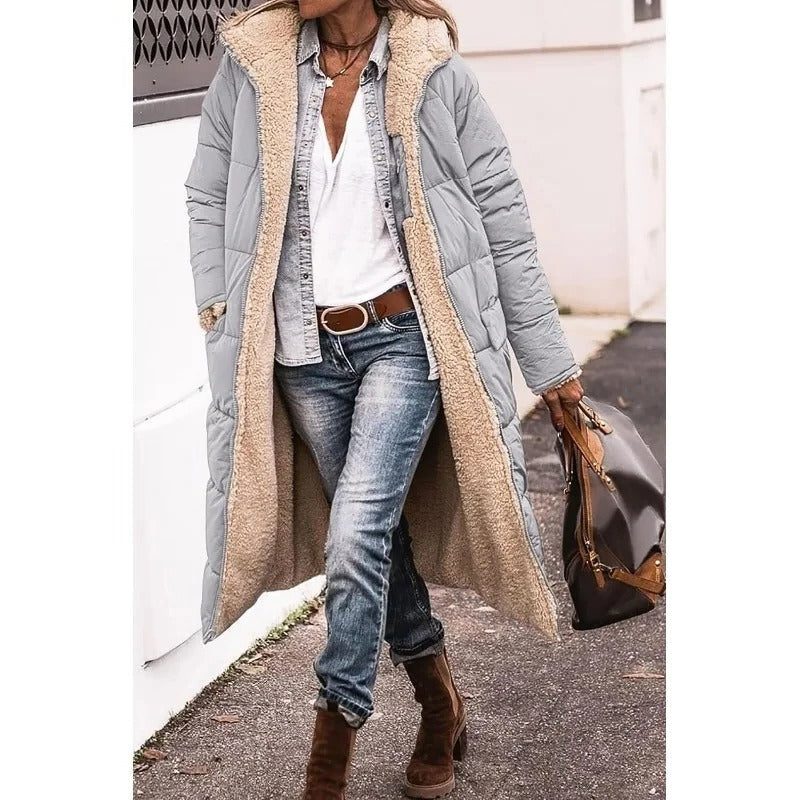 Drew | Long Puffer Winter Coat with Sherpa Lining for Women