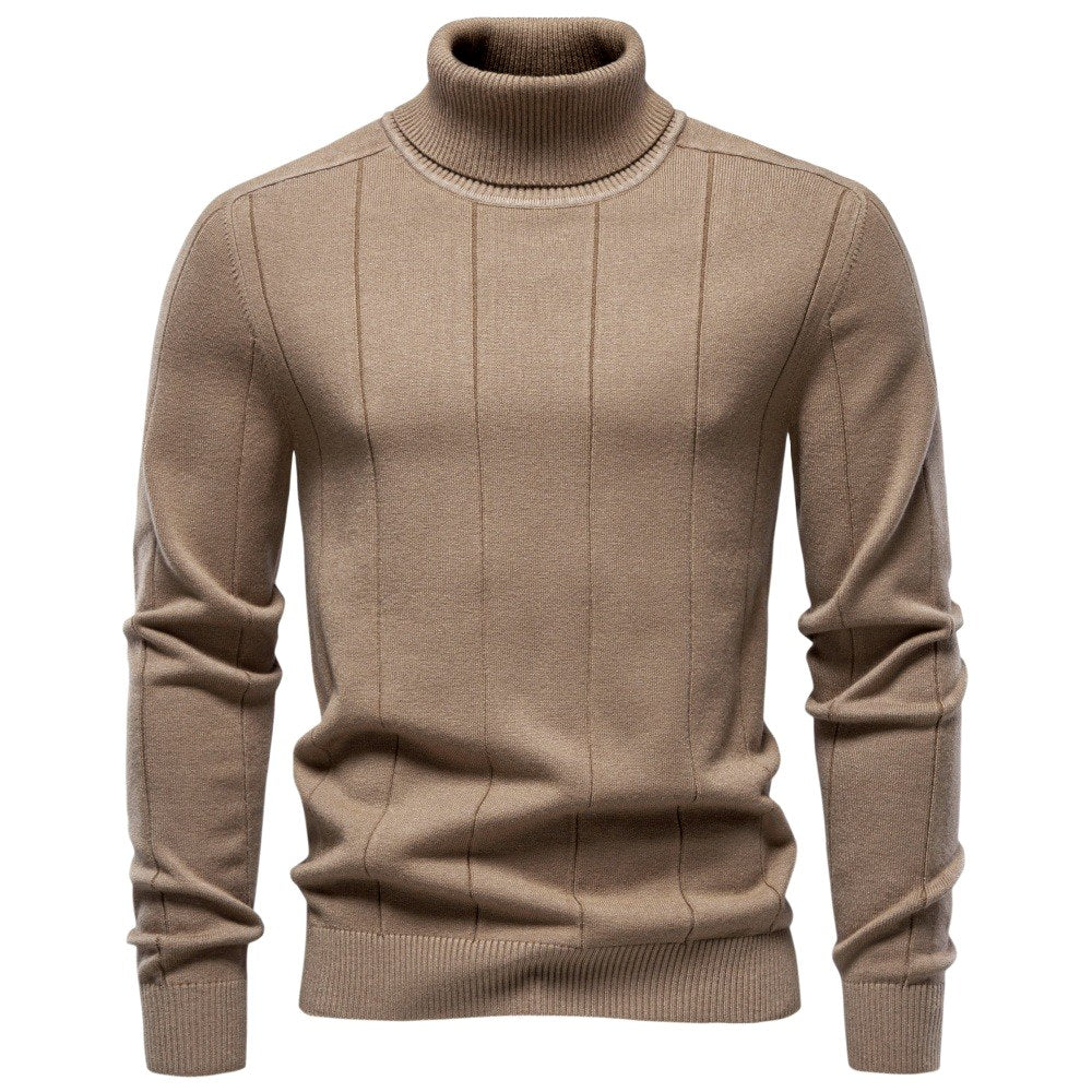 Drew - Men's Ribbed Turtleneck Knit Sweater