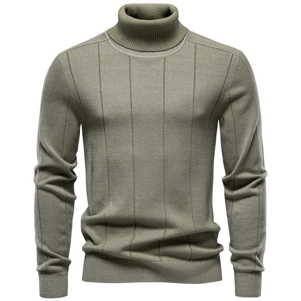 Drew - Men's Ribbed Turtleneck Knit Sweater
