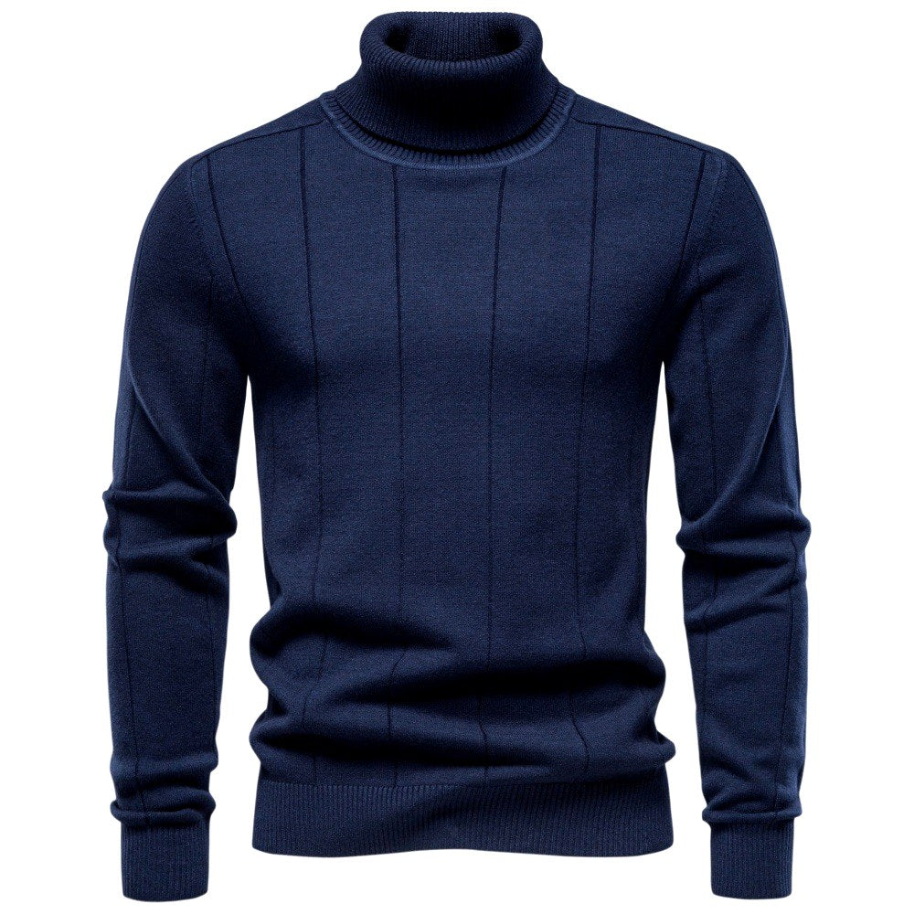 Drew - Men's Ribbed Turtleneck Knit Sweater