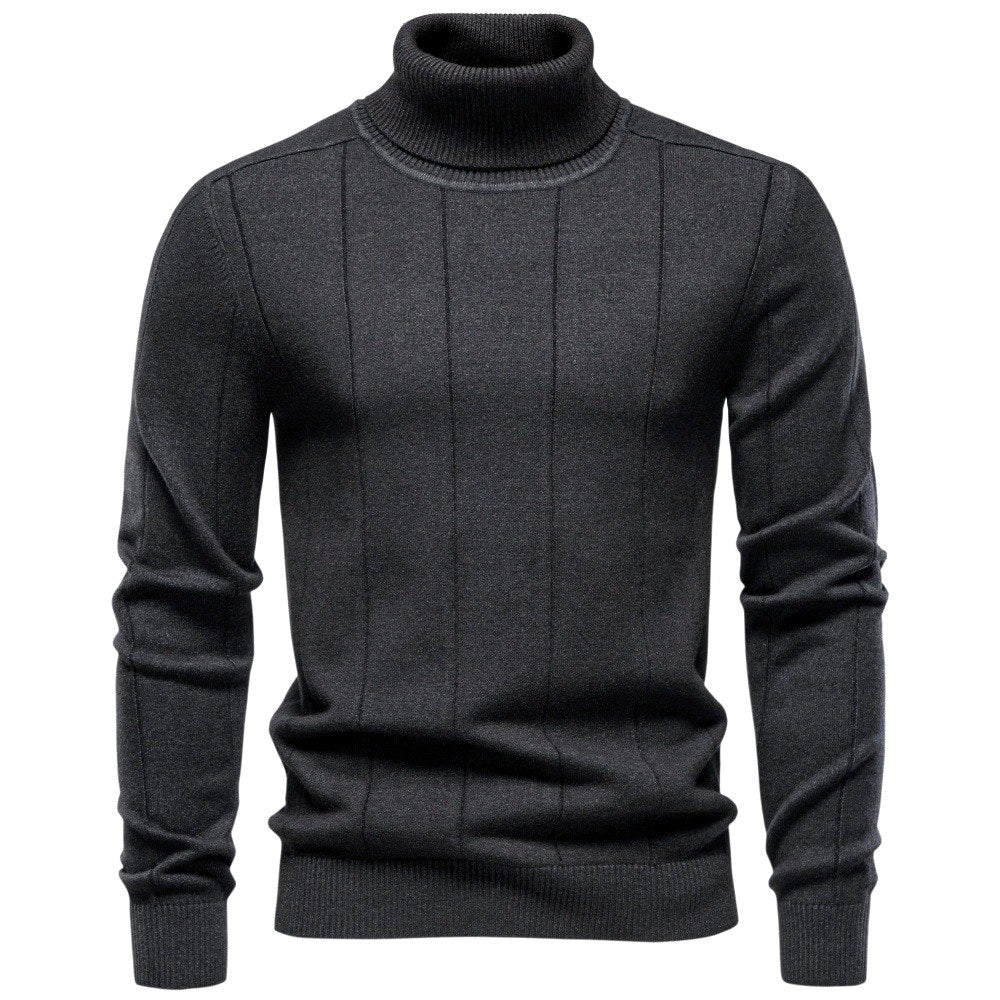Drew - Men's Ribbed Turtleneck Knit Sweater