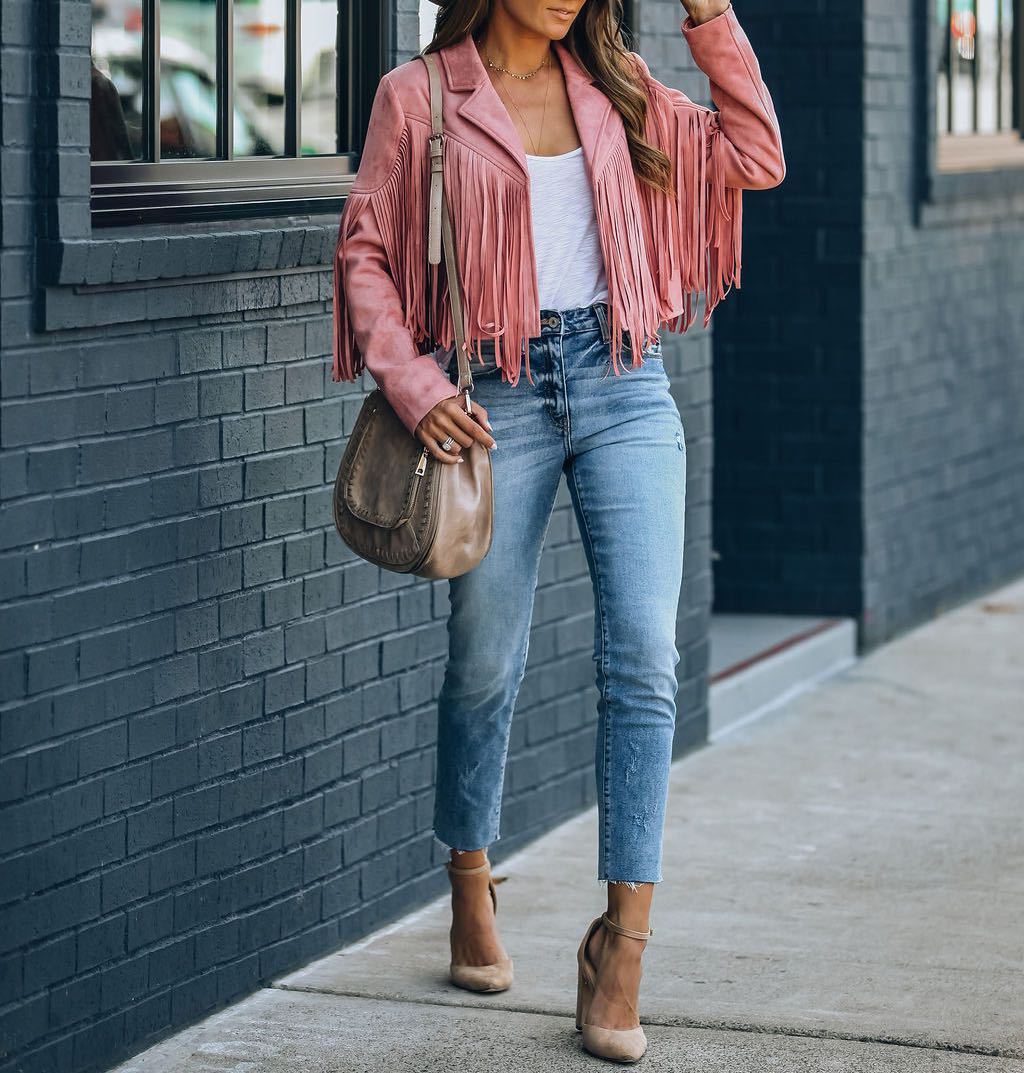 Drusilla | Cropped Suede Fringe Jacket for Women