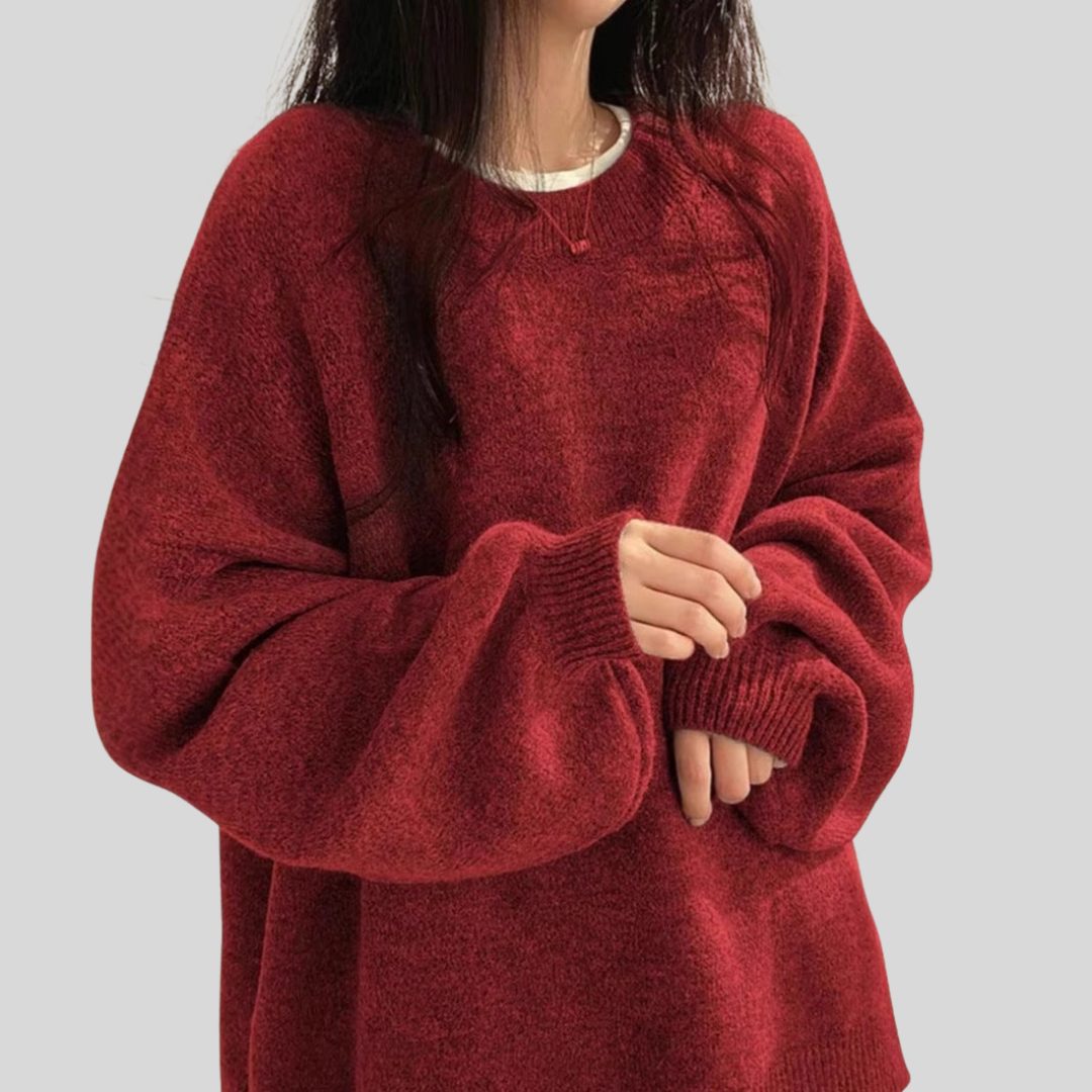 Dulcina | Casual Oversized Sweater with Crew Neck and Long Sleeves for Women