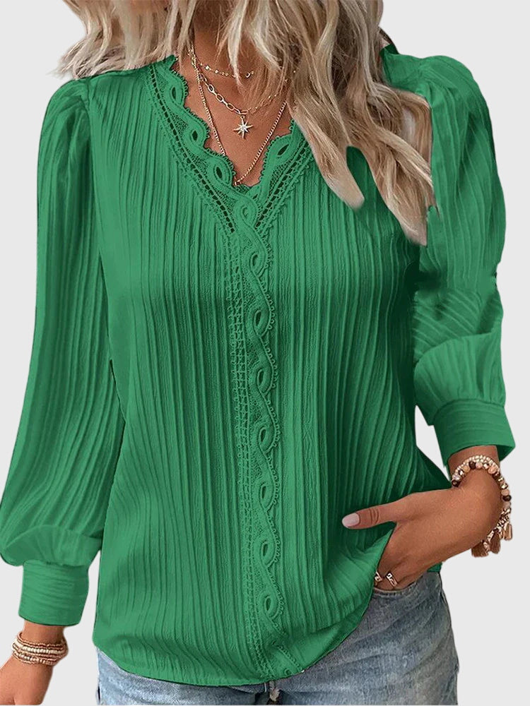 Andrea | Womens Pullover Blouse with Tailored Silhouette | Easy Care, Dress Up or Down | Black, Blue, Green and More S-4XL