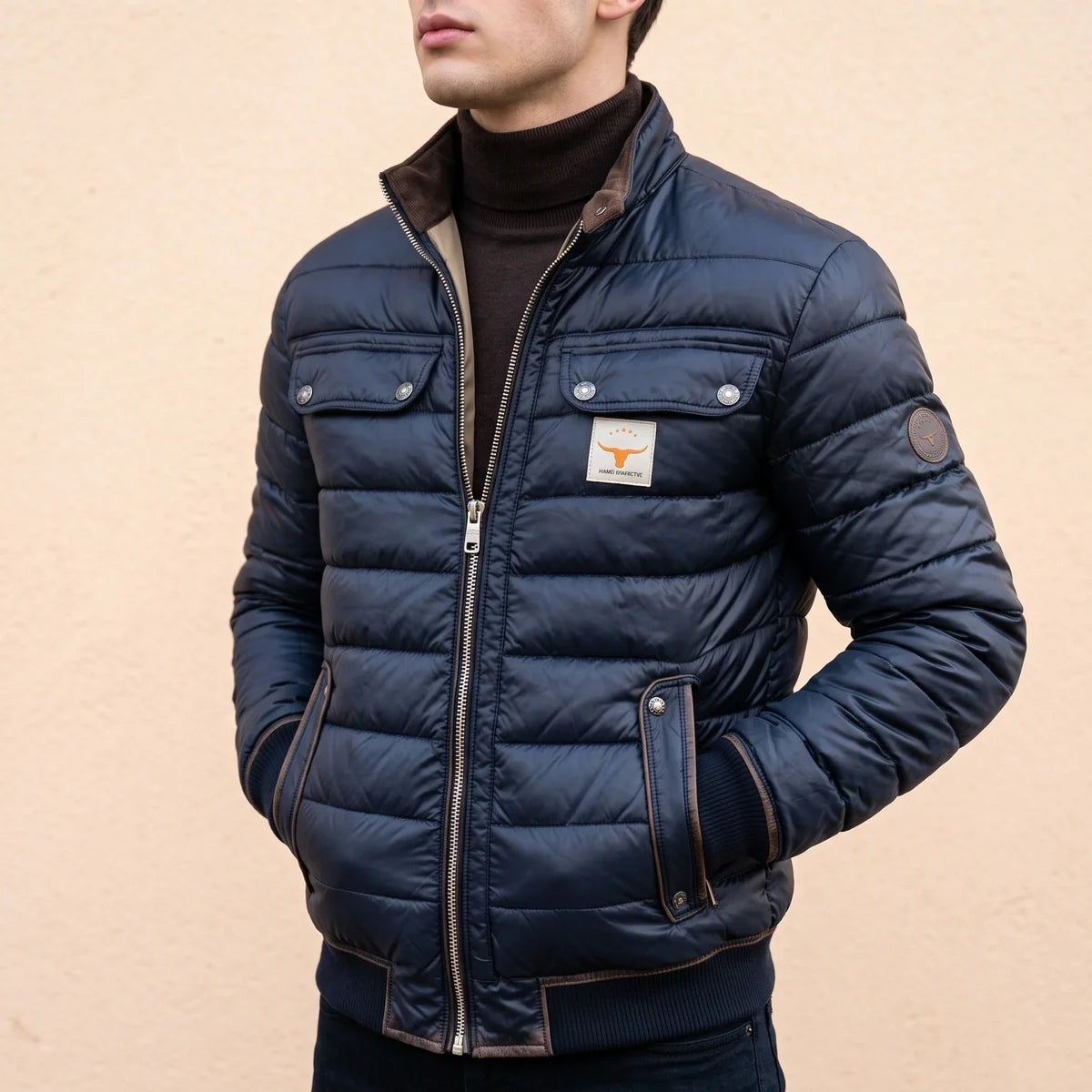 Eamon Workwear Patch Quilted Puffer Bomber