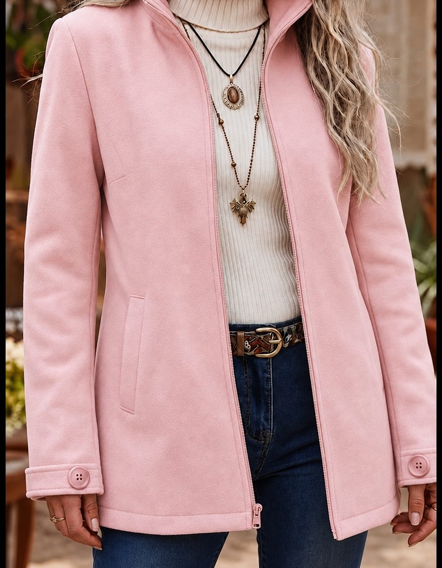 Ebba | Winter Jacket with Zip and Stand Collar for Women