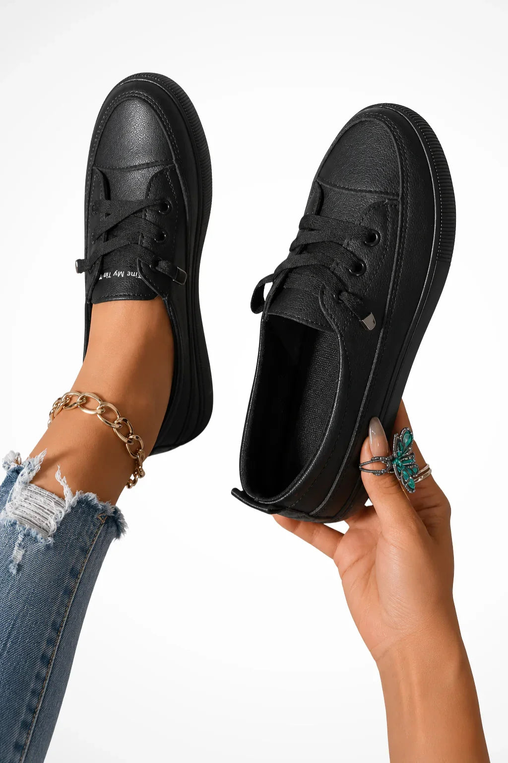 Edna | Women's Orthopedic Slip On Sneakers with Upper and Lace Up Closure