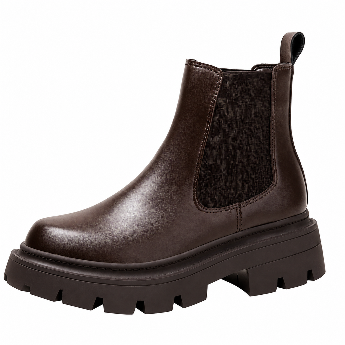 Unisex Chelsea Boots, Chunky Lug Sole, Pull Tabs