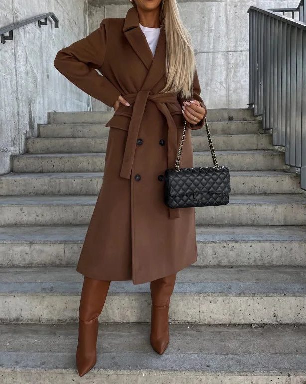 Eglantine | Wool Double-Breasted Trench Coat for Women