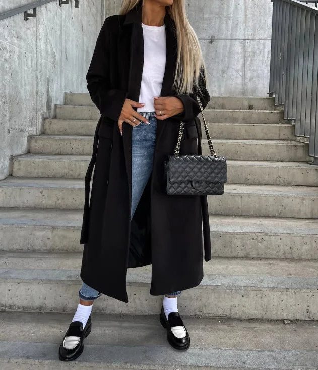 Eglantine | Wool Double-Breasted Trench Coat for Women