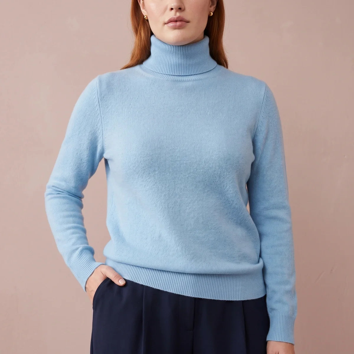 Elara Fine Knit Cashmere Fitted Turtleneck